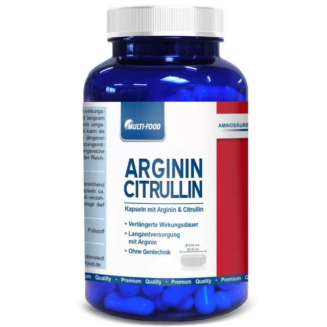 Arginin + Citrullin 160 Kapseln hochdosiert Mega-Pump 100% rein