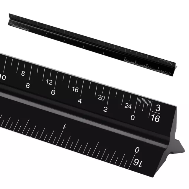 New Architectural Scale Ruler 12" Aluminum Architect Triangular For Students USA