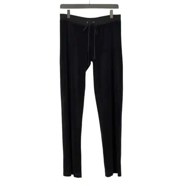 Juicy Couture Vintage Black Velour Track Pants Y2K Low Rise Women's Size S USA