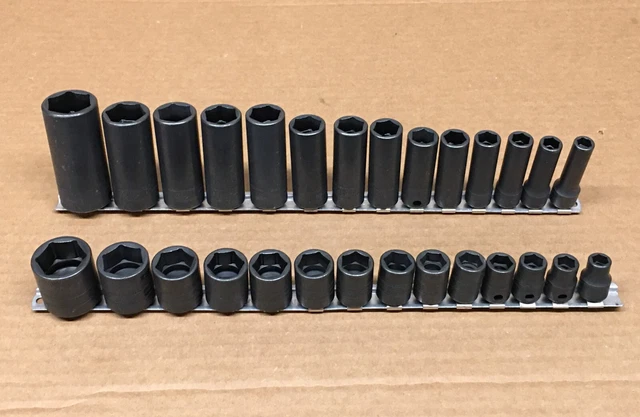 NEW Snap-On 24pc Metric Shallow & Deep Impact Socket Sets -3/8" Drive - 6 Point
