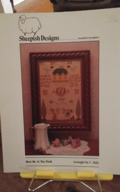 Rare counted cross stitch chart Sheepish Designs Meet me in the Field C. Daly