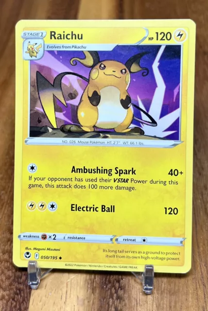 Raichu 050/195 Non Holo Uncommon Silver Tempest Pokemon Card NM