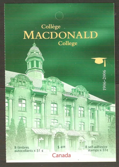 BK334   51¢ " MacDonald College " Booklet of 8