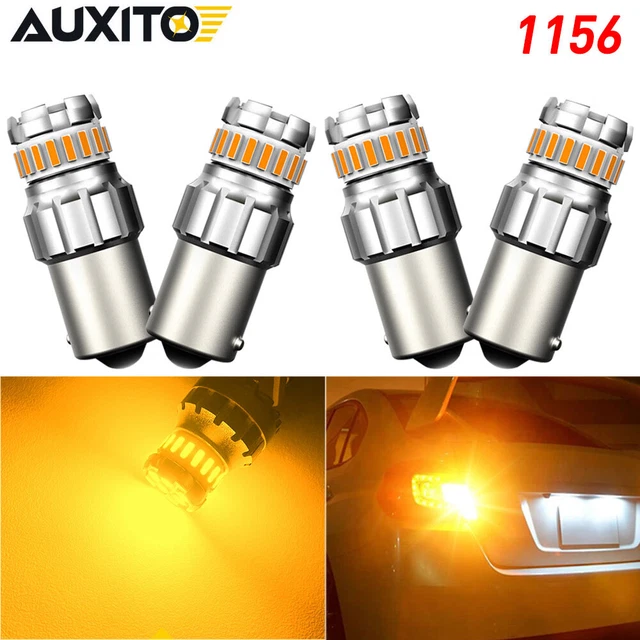 4pcs Yellow 1156 BA15S LED Car Truck Tail Brake Stop Light Turn Signal DRL Bulbs