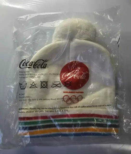 Coca Cola Winter Olympics Beanie White NEW in package
