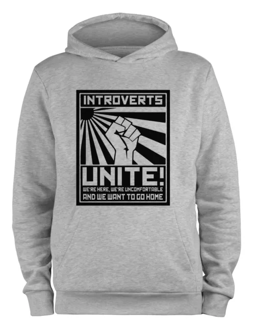 Styletex23 Felpa con Cappuccio Uomo Introverts Unite Divertimento