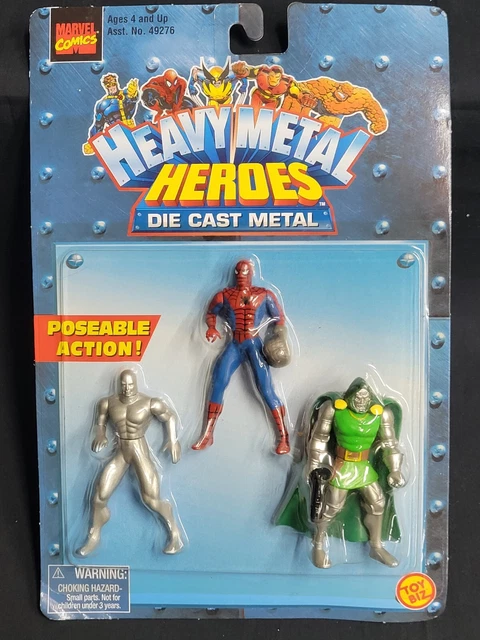 Marvel Heavy Metal Heroes (1999) Toy Biz Die-Cast Mini Figure 3 pack NIB