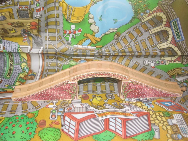 Thomas Wooden Railway Train Moteur Piste Arqué Pont Tunnel Rouge Brique