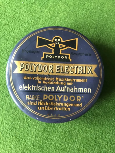 Polydor Electrix Schallplatten Reinigung Samtbürste Blech Lithographie-Druck alt