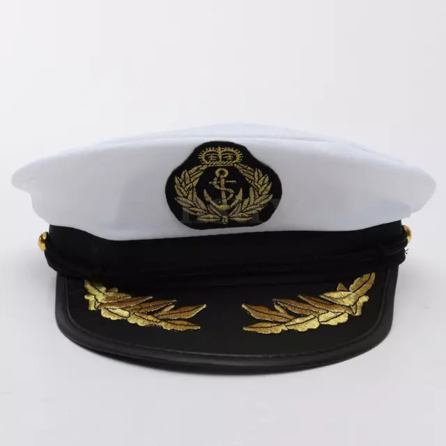 Yacht Captain Skipper Sailor Boat Marine Cotton Cap Navy Hat Costume Party Dress 3