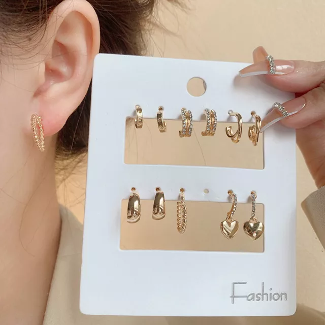 Ensemble De Boucles D'oreilles Pour Femmes Bijoux À Clous En Perles Et F