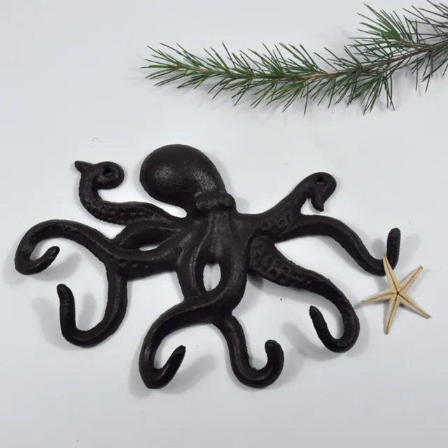 HOLDER BAG WALL Mounted Octopus Shape Cast Iron Antique Home Hanging Key  Hook $45.13 - PicClick AU