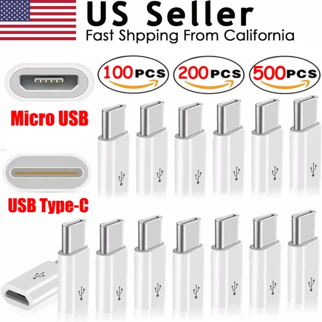 USB-C USB 3.1 Type C Male to Micro USB Female Adapter Converter Connector Lot