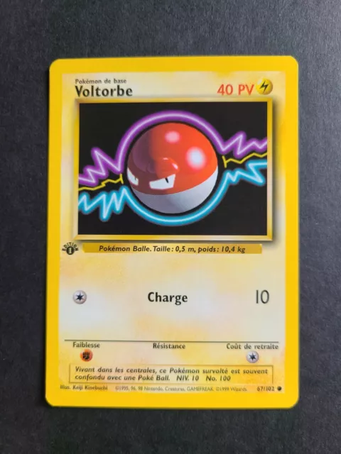 Carte Pokémon Voltorbe 67/102 Set de Base Édition 1