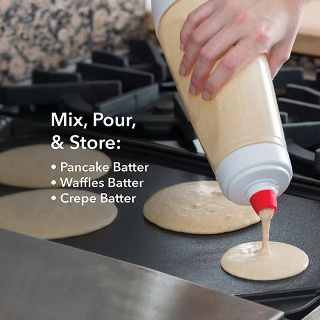 Cupcake Waffle Pancake Batter Shaker Hand Batter Mixing Bottle Batter Mi-wf