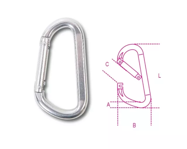 Robur Wire Rope Stainless Steel 8278 10X100mm Trapezoidal Carabine Hook