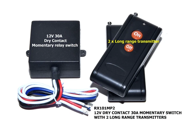 Module RF 433MHz Interrupteur à Télécommande Sans Fil - Relais 12V, 2 Émetteurs, Pour Porte, Éclairage, Automatisation
