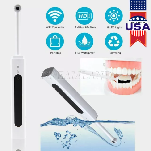 Dental Intra Oral Camera Wireless WIFI Dynamic Endoscope Photograph 3.0MP 8 LED