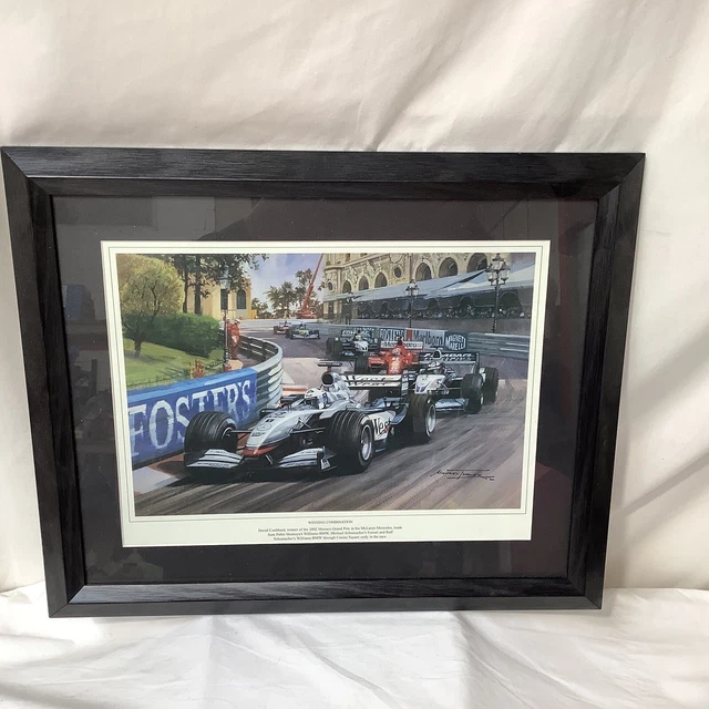 Stampa Incorniciata Di David Coulthard 2002 Monaco Gran Premio Vincita