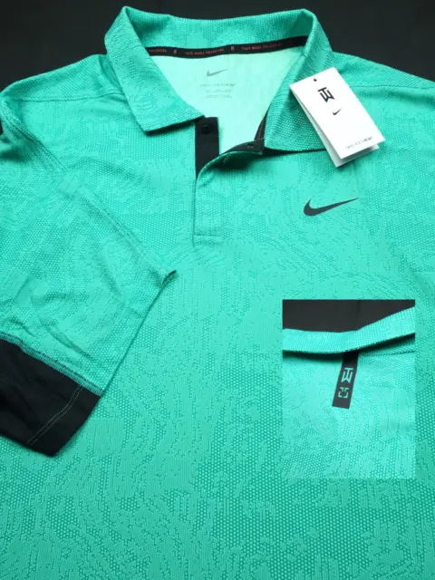 NEW! TIGER WOODS Nike Golf Polo Shirt -Xxl- Green Black Camo ...