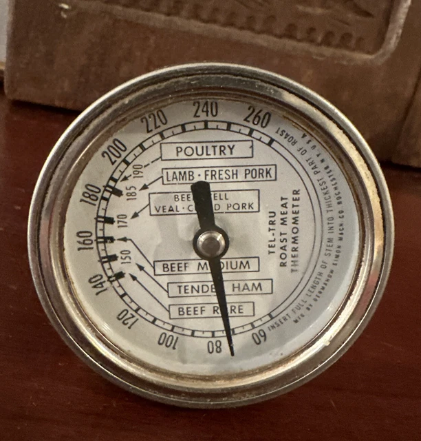 Vintage Tel-Tru Roast Meat Thermometer by Germanow-Simon Co.  Rochester, NY