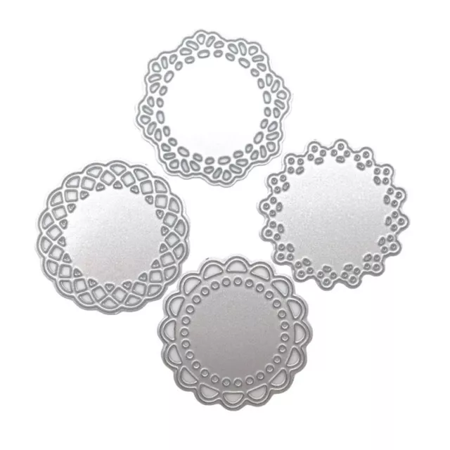 4 Pcs/Set Round Lace Cutting Dies Circle Doily Die Cuts Embossing Template