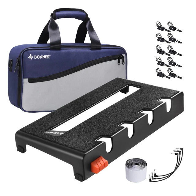 🎸𝗗𝗢𝗡𝗡𝗘𝗥 Aluminium Guitar Effects Pedal Board Pedalboard + Chunky Backpack
