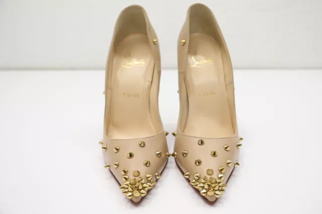 Christian Louboutin Beige Leather Degraspike Pumps Size 8 US/38