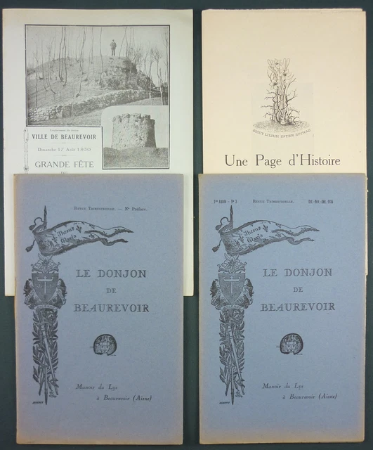 LOT 4 PLAQUETTES : MANOIR DU LYS A BEAUREVOIR – JEANNE D’ARC – Aisne 02 ...