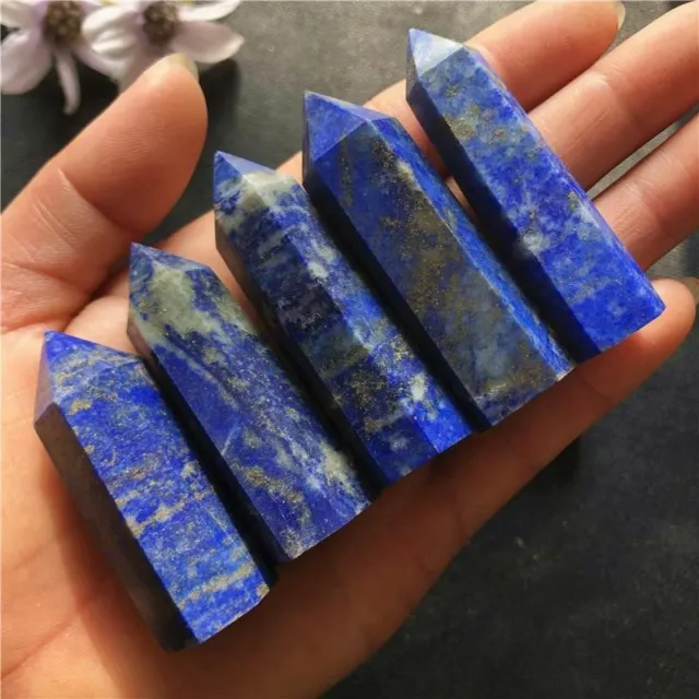 5-6cm Natural Lapis Lazuli Quartz Rock Stone Obelisk Healing Crystal Point Wand