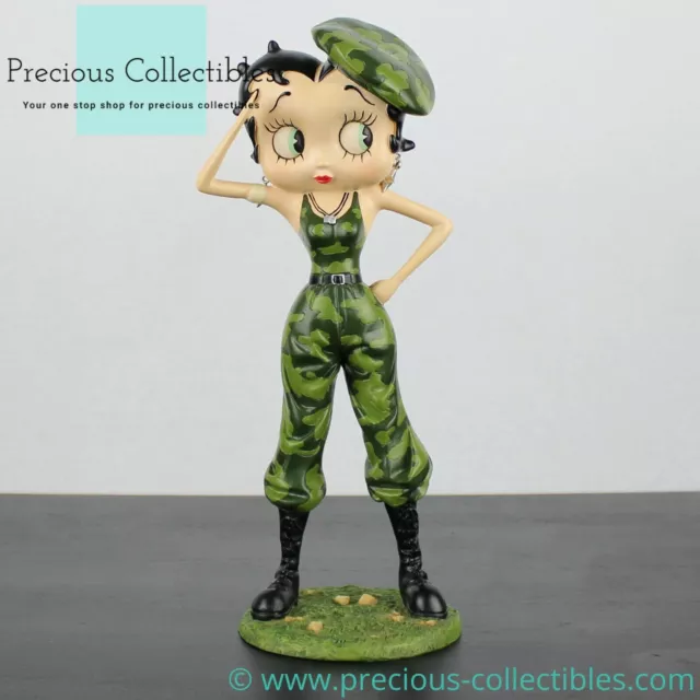 Extremely rare! Betty Boop as soldier statue. King Features.