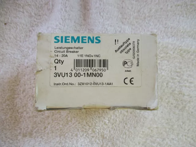 NIB Siemens Circuit Breaker 14-20A        3VU1300-1MN00