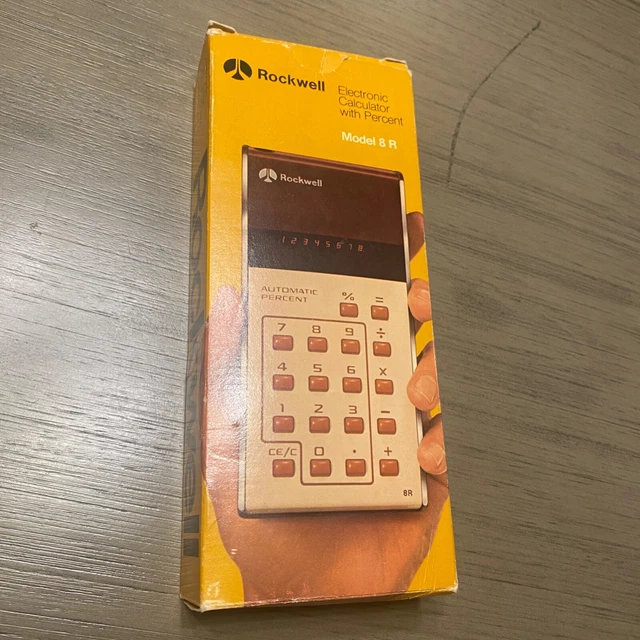 Rockwell Calculator Model 8R Red LED NOS In Box VTG MINT w/Battery & Manual A+ Rockwell Calculator Model 8R Red LED NOS In Box VTG MINT w/Battery & Manual A+