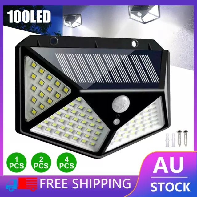 10x 100 LED Solar Power Motion Sensor Light Outdoor Security Garden Waterproof