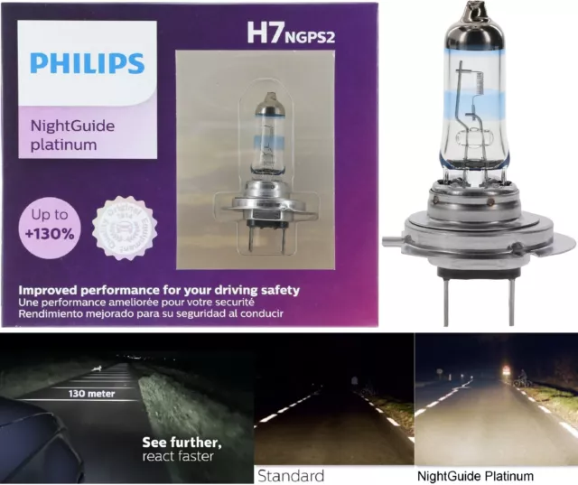 Philips Nacht Führung Platinum H7 55W Zwei Lampen Scheinwerfer Niedrig Träger