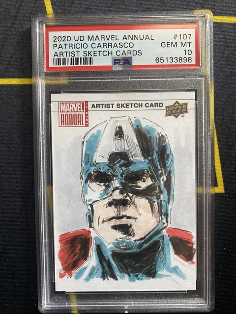 PSA 10 1/1 Marvel Annual 2020-21 Sketch Card Captain America -Patricio Carrasco