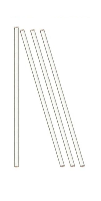 Pack of 4 Lab Glass Stirring Rod 8 inch (200mm) Length with Both Ends Round f...