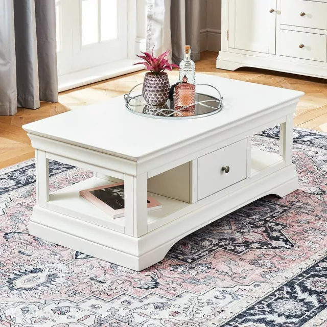 Wilmslow White Painted 1 Drawer Coffee Table - WLM29