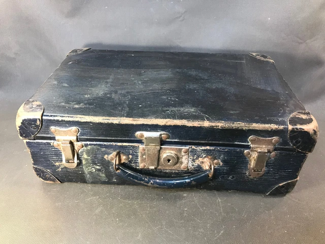 Ancienne Petite Valise Vintage En Carton Remplie De Crayons - Objet Déco Curiosité