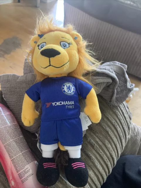 Chelsea Maskottchen Bridget Der Löwe Stofftier Plüschtier Fußball FC blau