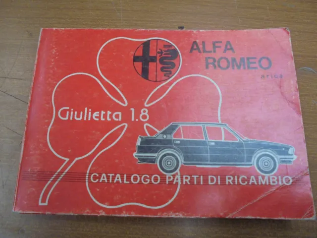 Alfa Romeo Julietta 1800 Spare Parts Catalogue