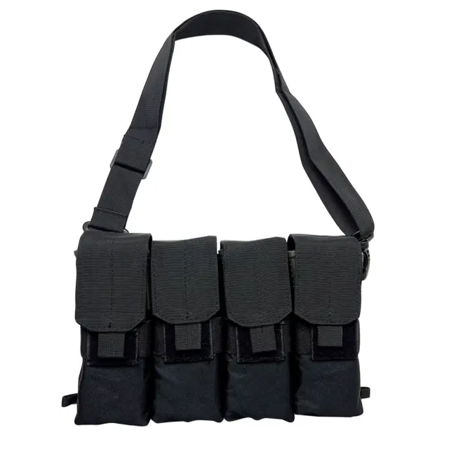 VISM Magazine Carrier Tote MOLLE 8-Mag Pouch for Rifle Bandoleer Hunt Shoot BLK