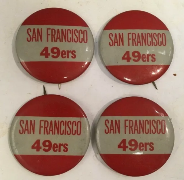 Vintage San Francisco 49Ers Football 1950'S-60'S Red & White 1 3/4" Pins