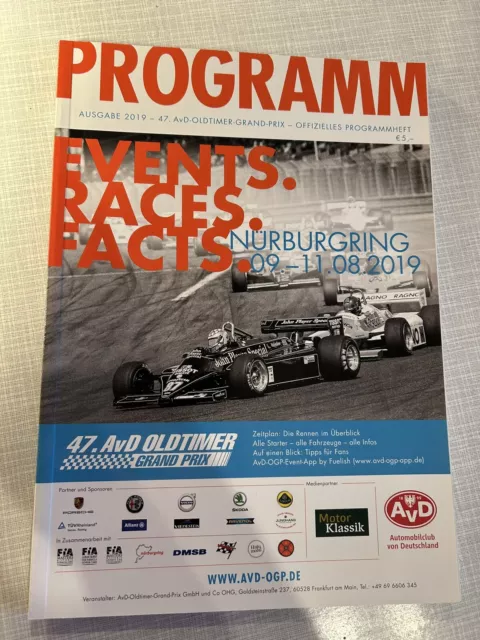 Programmheft AVD Oldtimer Grand Prix Nürburgring 2019