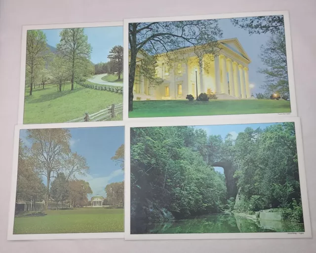 Lot Of 4 Virginia Scenes Laminated Placemats 17"x11.5" Vintage 2-sided