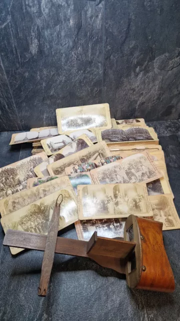 🌟Rare Photography Stereoscope + 110 Stereoscopic Slides 1900 C , EUROPE /USA🌟
