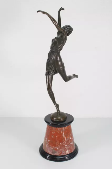 ART DECO Bronze Figur "Tänzerin" Höhe 65 cm auf Marmorsockel 7,7 Kg (P55)