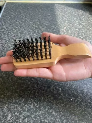 New  Afro Hair Beard hard Brush ( MINI ) 100%Reinforced Boar Bristles FOR hair