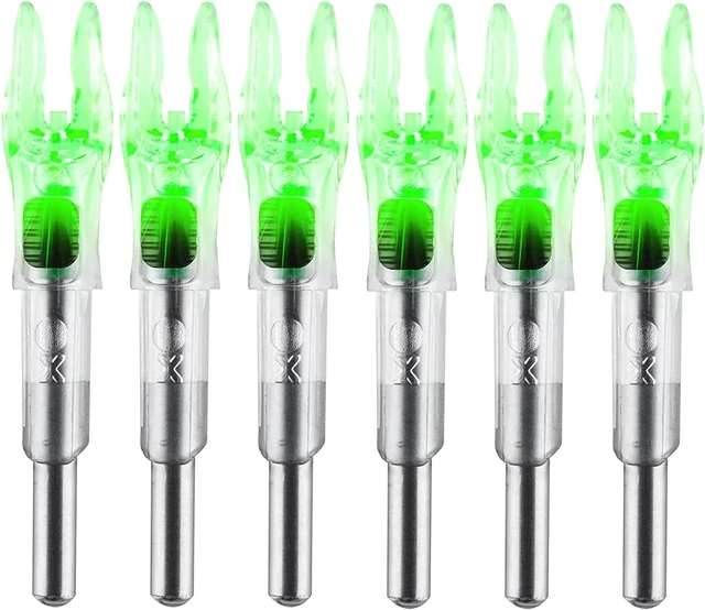 6PCS X Lighted Nocks for Arrows with .204 .233 .244 .246 Inside Diameter Green