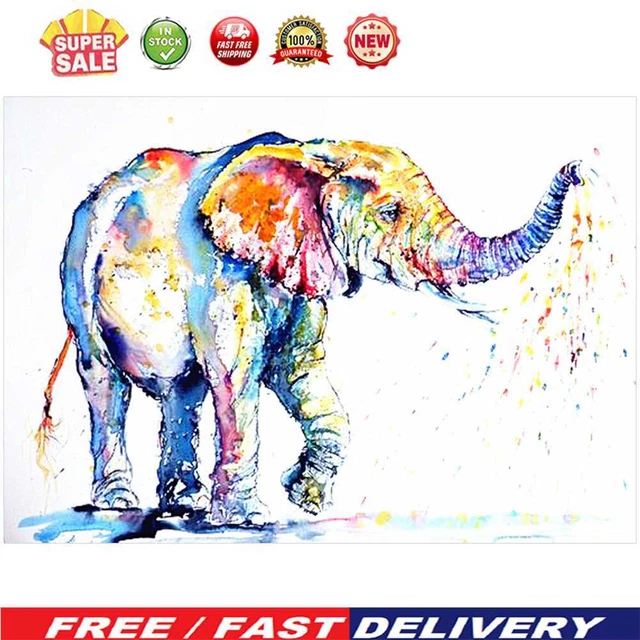 (DE3345) 5D HÁGALO USTED MISMO Taladro completo Diamante Pintura Elefante Kit de Puntada de Cruz (Color-k55)